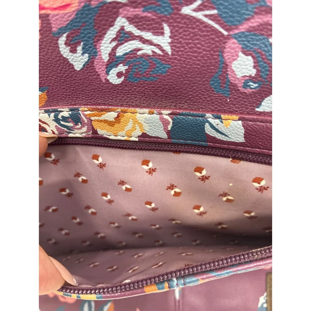 Matilda Jane Floral Faux Leather Backpack Purple Pink Whimsical Bookbag Bag